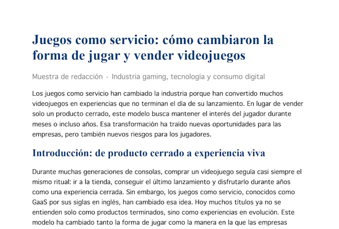 write technology articles in spanish or catalan